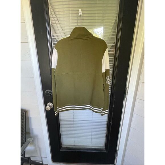 Victoria Secret Pink Olive Green 1/4 zip Pull over sweater Jacket Size XS - Picture 8 of 12